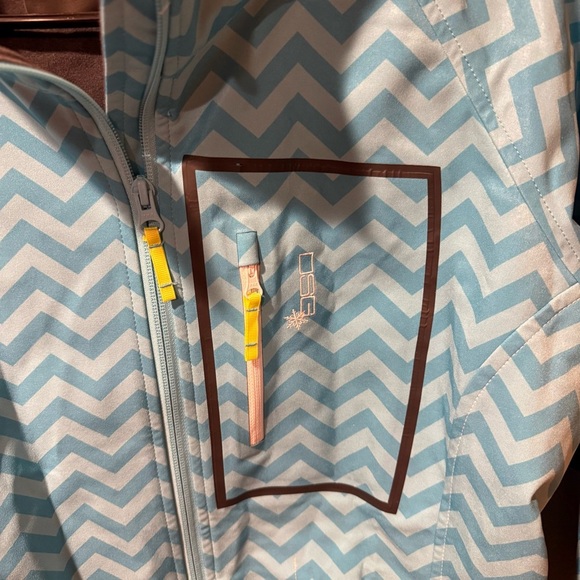 Blue chevron women’s softshell Jacket - Picture 3 of 8